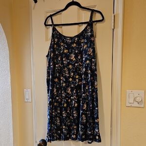 Floral Navy Sleeveless Dress